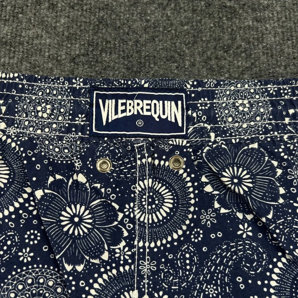 Vilebrequin Men's Swim Trunks Colorful Size 6XL Blue Geometric ***FLAWS***